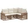 vidaXL Conjunto de sof&aacute;s de jard&iacute;n 4 uds. 4 plaza Beige y blanco crema