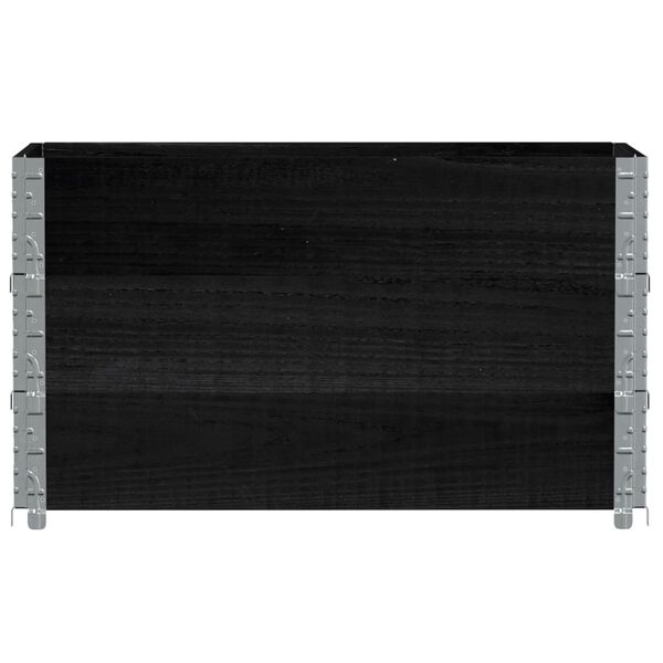 vidaXL Collares de palets 3 uds madera maciza de pino negro 100x50 cm
