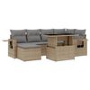 vidaXL Set sof&aacute;s de jard&iacute;n 7 piezas y cojines rat&aacute;n sint&eacute;tico beige