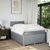 vidaXL Cama box spring con colch&oacute;n tela gris claro 120x190 cm