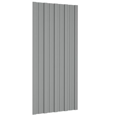 vidaXL Panel para tejado acero galvanizado gris 36 unidades 100x45 cm