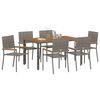 vidaXL Conjunto de Comedor de Jard&iacute;n 7 pcs Gris rat&aacute;n sint&eacute;tico