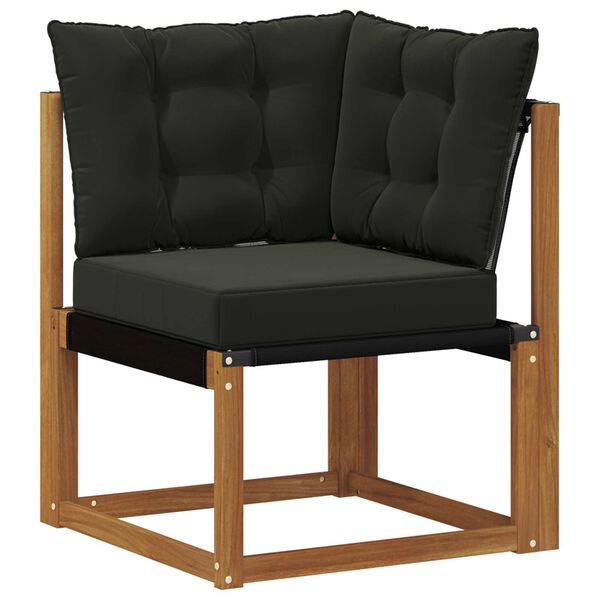 vidaXL Conjunto de sof&aacute;s de exterior con coj&iacute;n 6 pcs Natural y negro