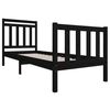 vidaXL Estructura cama madera maciza individual negro 75x190 cm