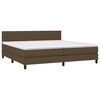 vidaXL Cama box spring con colch&oacute;n LED tela marr&oacute;n oscuro 200x200 cm