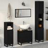 vidaXL Juego de muebles de ba&ntilde;o Montaje en la pared 3 pcs Roble Negro