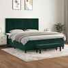 vidaXL Cama box spring con colch&oacute;n terciopelo verde oscuro 180x200 cm