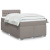 vidaXL Cama box spring con colch&oacute;n tela gris taupe 120x190 cm