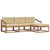 vidaXL Conjunto de sof&aacute;s de exterior con coj&iacute;n 4 pcs Natural y Beige