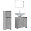 vidaXL Set de muebles de ba&ntilde;o 3 pzas madera contrachapada gris sonoma