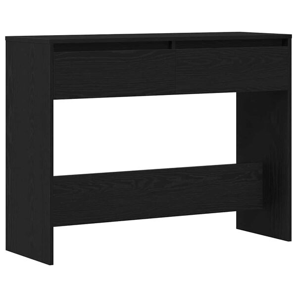 vidaXL Mesa Consola con caj&oacute;n Roble Negro 100 x 35 x 76,5 cm