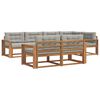 vidaXL Conjunto de sof&aacute;s de exterior 8 uds. Natural y Gris Claro