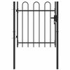 vidaXL Puerta de valla Boxtel de una puerta con arco superior de acero, 1x1 m, negro