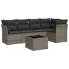 vidaXL Set de muebles de jard&iacute;n 6 pzas y cojines rat&aacute;n sint&eacute;tico gris