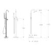 vidaXL Grifo para ba&ntilde;era de pie acero inoxidable 118,5 cm