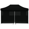 vidaXL Tienda de fiesta plegable Pop-Up con 4 paredes laterales negra