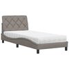 vidaXL Cama con colchón tela gris taupe 80x200 cm