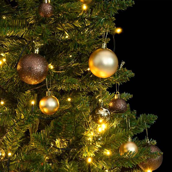 vidaXL &Aacute;rbol Navidad artificial con bisagras 150 LED y bolas 120 cm