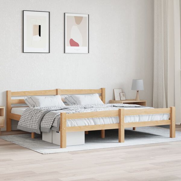 vidaXL Estructura de cama sin colchón madera maciza de pino 180x200 cm