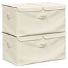 vidaXL Cajas de almacenaje 2 unidades tela color crema 50x30x25 cm