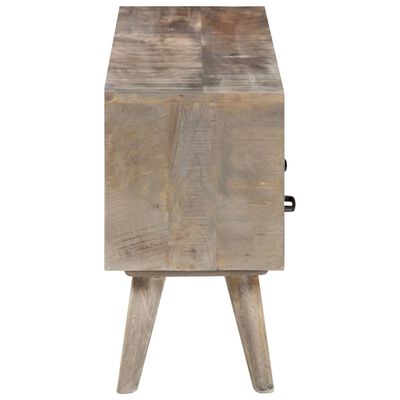 vidaXL Mueble para TV madera maciza de mango rugosa gris 130x35x51 cm