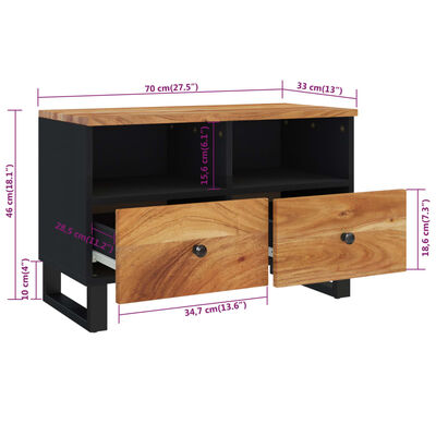 vidaXL Mueble de TV madera maciza de acacia 70x33x46 cm