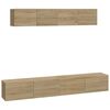 vidaXL Set de muebles para TV 4 pzas madera contrachapada roble Sonoma