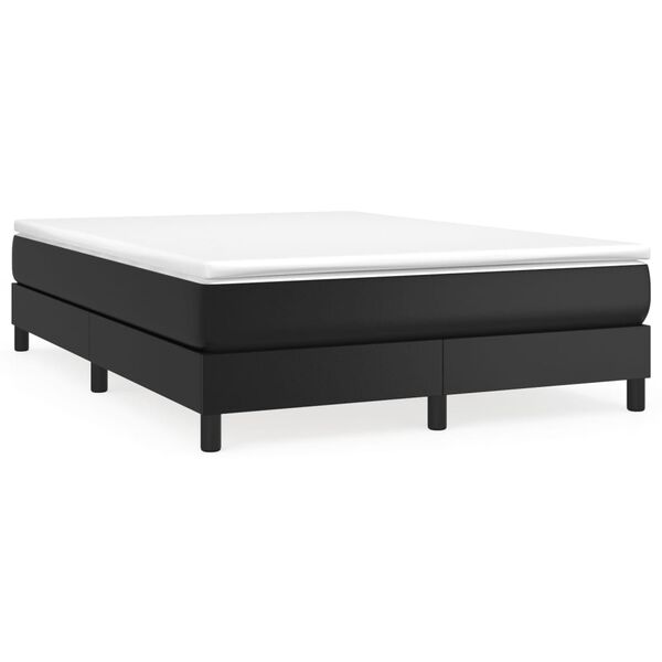 vidaXL Estructura de cama con somier cuero sint&eacute;tico negro 140x190 cm