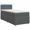 vidaXL Cama con Base Tapizada, Colch&oacute;n y Luz LED Gris oscuro Tela