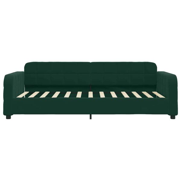 vidaXL Sof&aacute; cama con colch&oacute;n terciopelo verde oscuro 80x200 cm