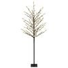 vidaXL &Aacute;rbol de Navidad con bolas LED Negro 18 x 18 x 150 cm Acero