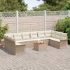 vidaXL Conjunto de sof&aacute;s de jard&iacute;n 11 pcs Beige rat&aacute;n sint&eacute;tico