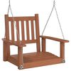 vidaXL Silla columpio jard&iacute;n con cadenas de metal madera abeto marr&oacute;n