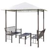 vidaXL P&eacute;rgola de jard&iacute;n con mesa y bancos 2,5x1,5x2,4 m