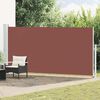 vidaXL Toldo lateral retr&aacute;ctil para patio marr&oacute;n 180x500 cm