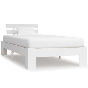vidaXL Estructura de cama sin colch&oacute;n madera de pino blanco 100x200 cm