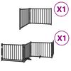 vidaXL Puerta para perros plegable 6 paneles madera &aacute;lamo negra 480 cm