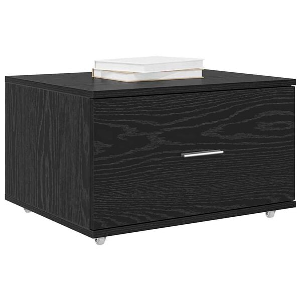 vidaXL Gabinete con cajones con rueda Negro 55 x 45 x 33.5 cm