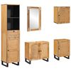 vidaXL Juegos de Ba&ntilde;o 6 uds. Natural Madera de mango maciza