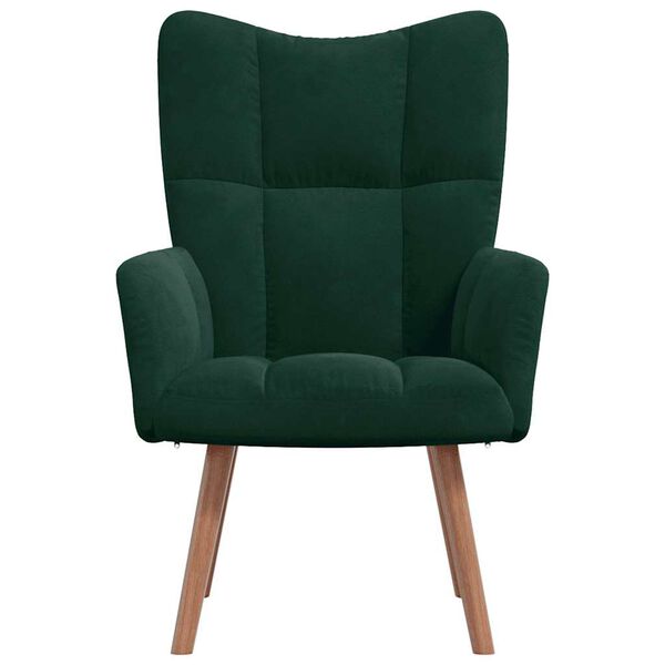 vidaXL Sill&oacute;n de relax de terciopelo verde oscuro