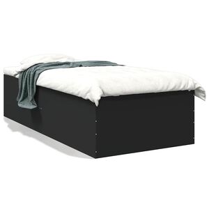 vidaXL Estructura de cama madera de ingenier&iacute;a negra 90x200 cm