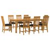 vidaXL Conjunto de comedor 9 uds. Negro Madera de Roble S&oacute;lido