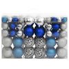 vidaXL Bolas de Navidad 100 unidades azul y plateado 3 / 4 / 6 cm