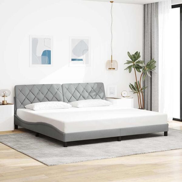 vidaXL Estructura de cama con LED sin colch&oacute;n gris claro 200x200 cm