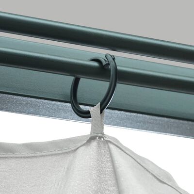 vidaXL Cenador con cortina y tira luces LED aluminio crema 400x300 cm