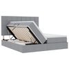 vidaXL Cama con tira de luces LED Gris Claro 200 x 200 cm tela