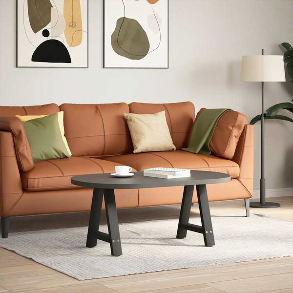 vidaXL Patas para mesa de centro en forma de A (2 unidades), color negro, 38 x (42-43) cm, acero