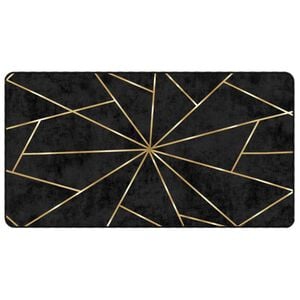 vidaXL Alfombra lavable negro y dorado 80x150 cm