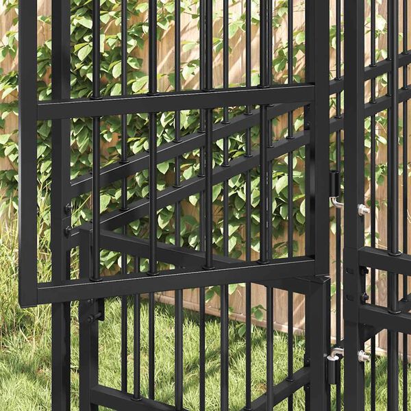 vidaXL Perrera de exterior de acero 12,9 m&sup2;