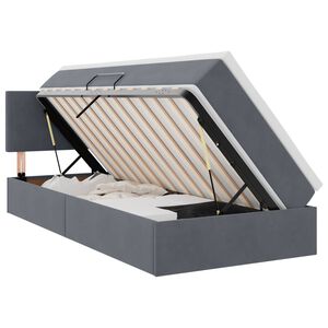 vidaXL Cama con almacenamiento Gris oscuro 90 x 200 cm Terciopelo